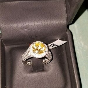 COPY - Citrine cz engagement wedding ring split shank